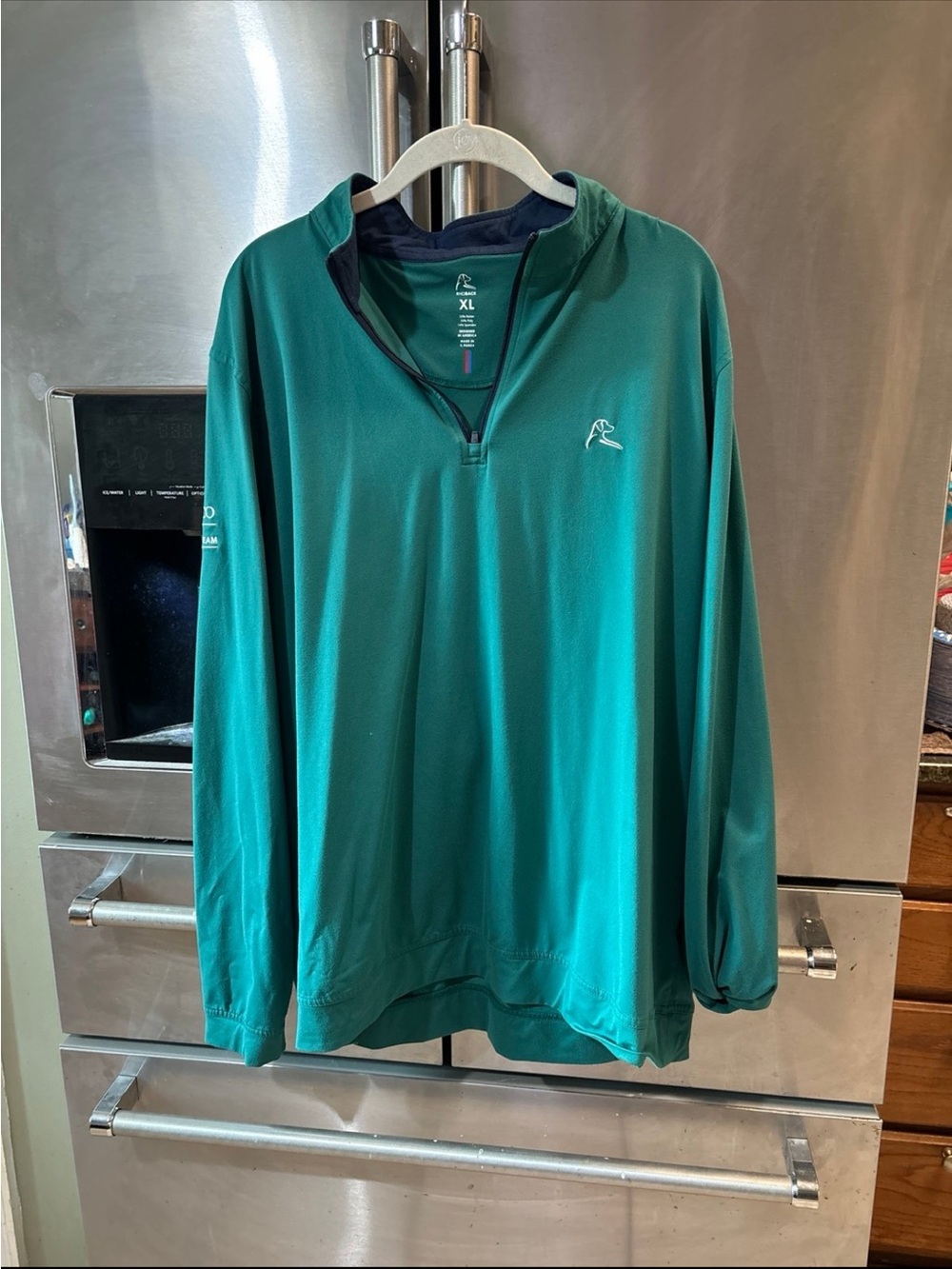 Rhoback Teal Performance Top with Navy and White Stripe